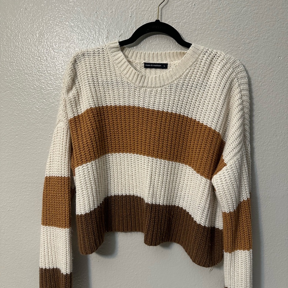 Striped Brown and Cream Sweater
